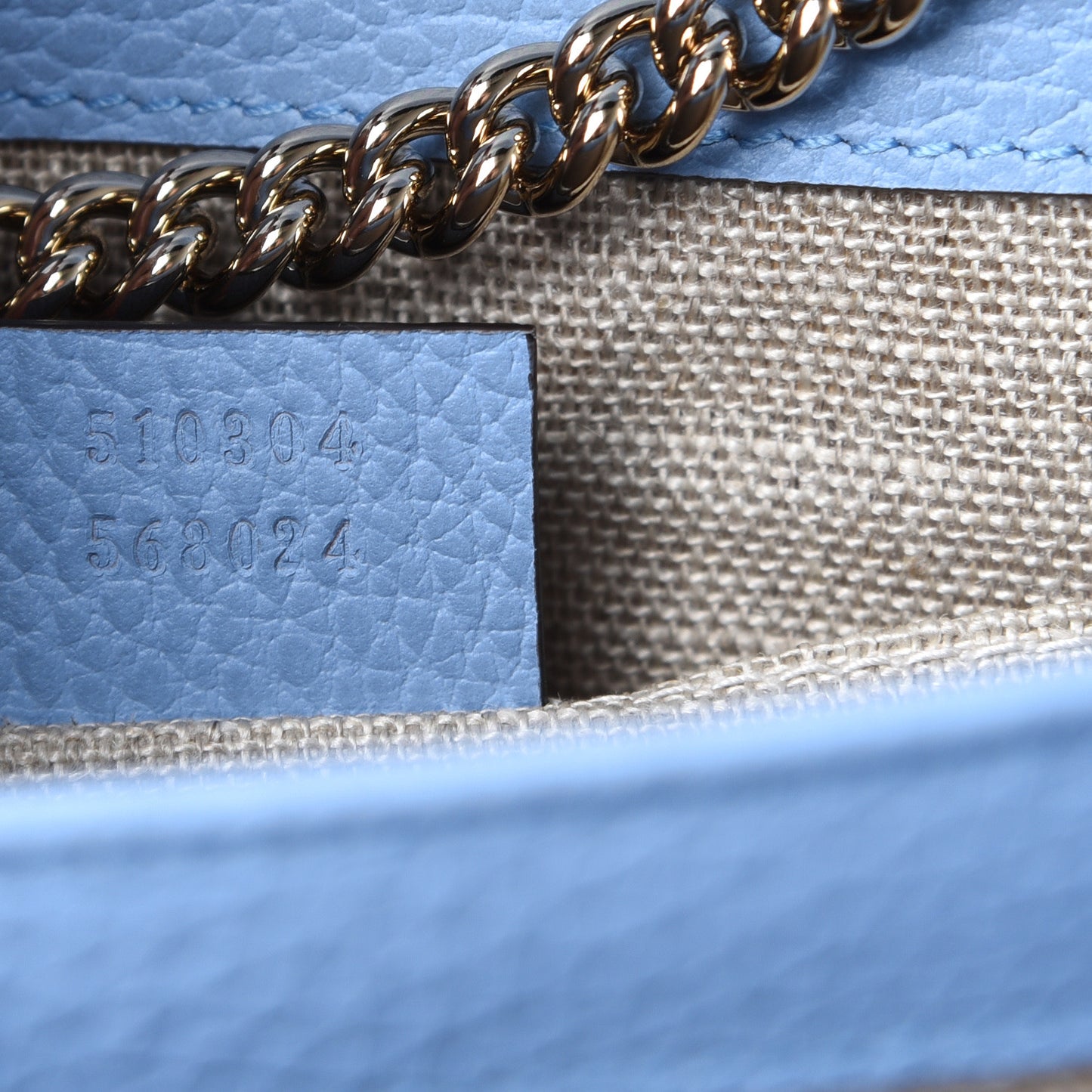 Dollar Calfskin Small Interlocking G Shoulder Bag Mineral Blue