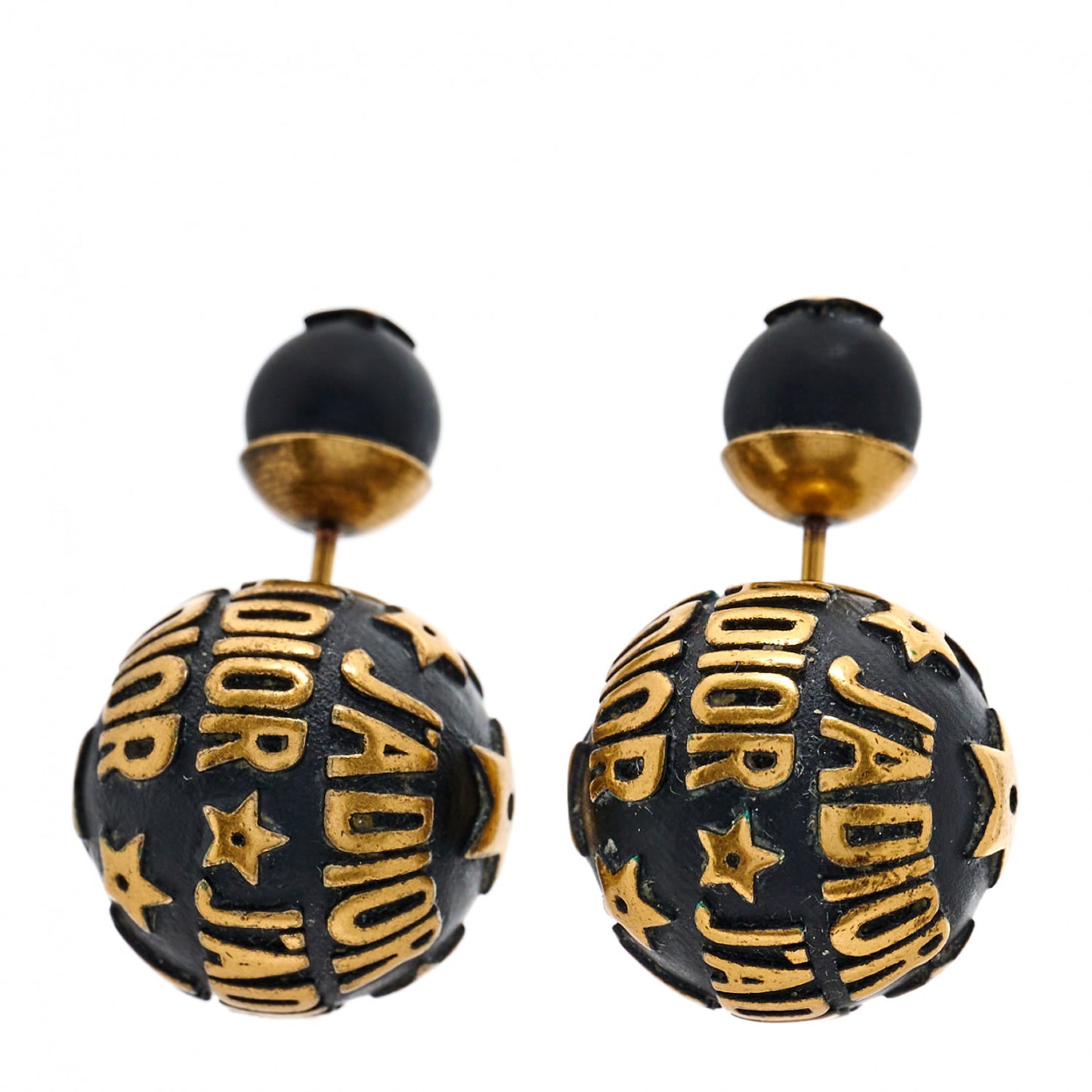 Metal J'Adior Mise En Dior Tribal Earrings Black