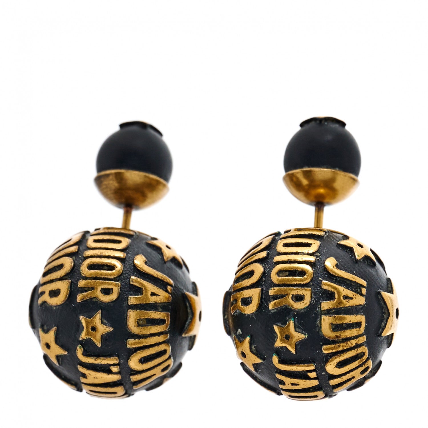 Christian Dior Metal J'Adior Mise En Dior Tribal Earrings Black 1 of 6