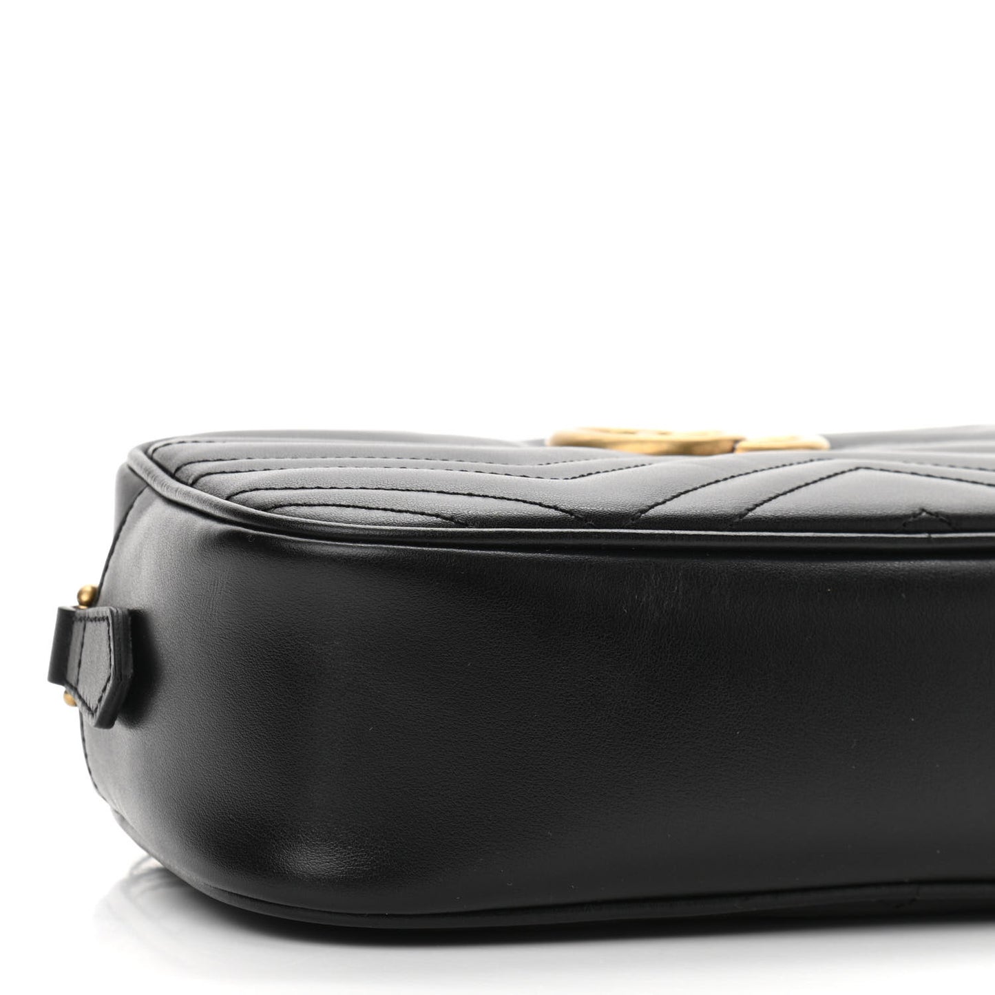 Calfskin Matelasse Small GG Marmont Chain Shoulder Bag Black
