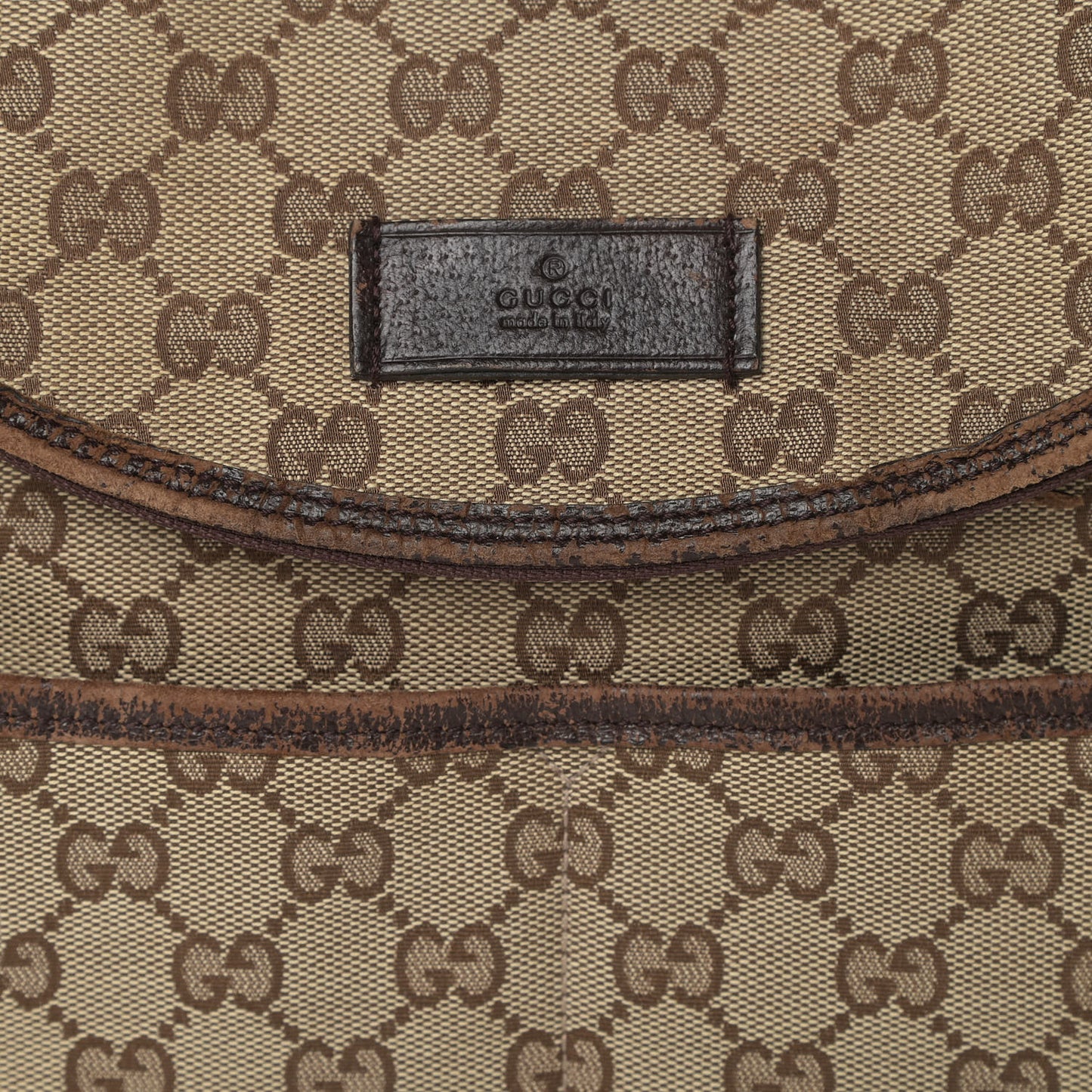 Monogram Natural Pigskin Large Diaper Bag Beige Ebony Cocoa Dark Chocolate