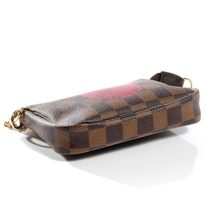 Louis Vuitton Damier Ebene Complice Trunks and Bags Mini Pochette Accessories Red 5 of 8