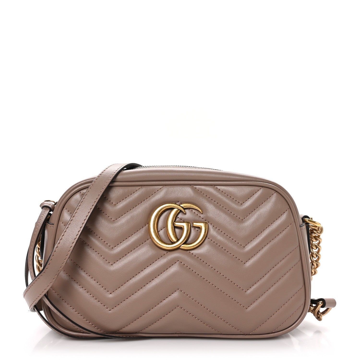 Gucci Calfskin Matelasse Small GG Marmont Chain Shoulder Bag Porcelain Rose 1 of 12