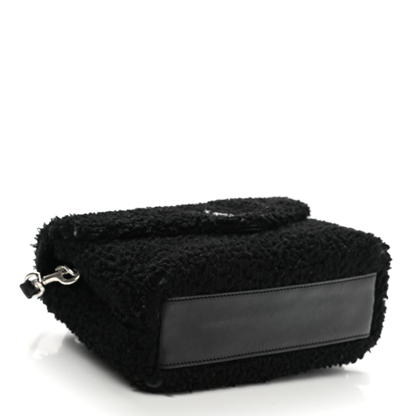 Shearling Toy Loulou Shoulder Bag Black