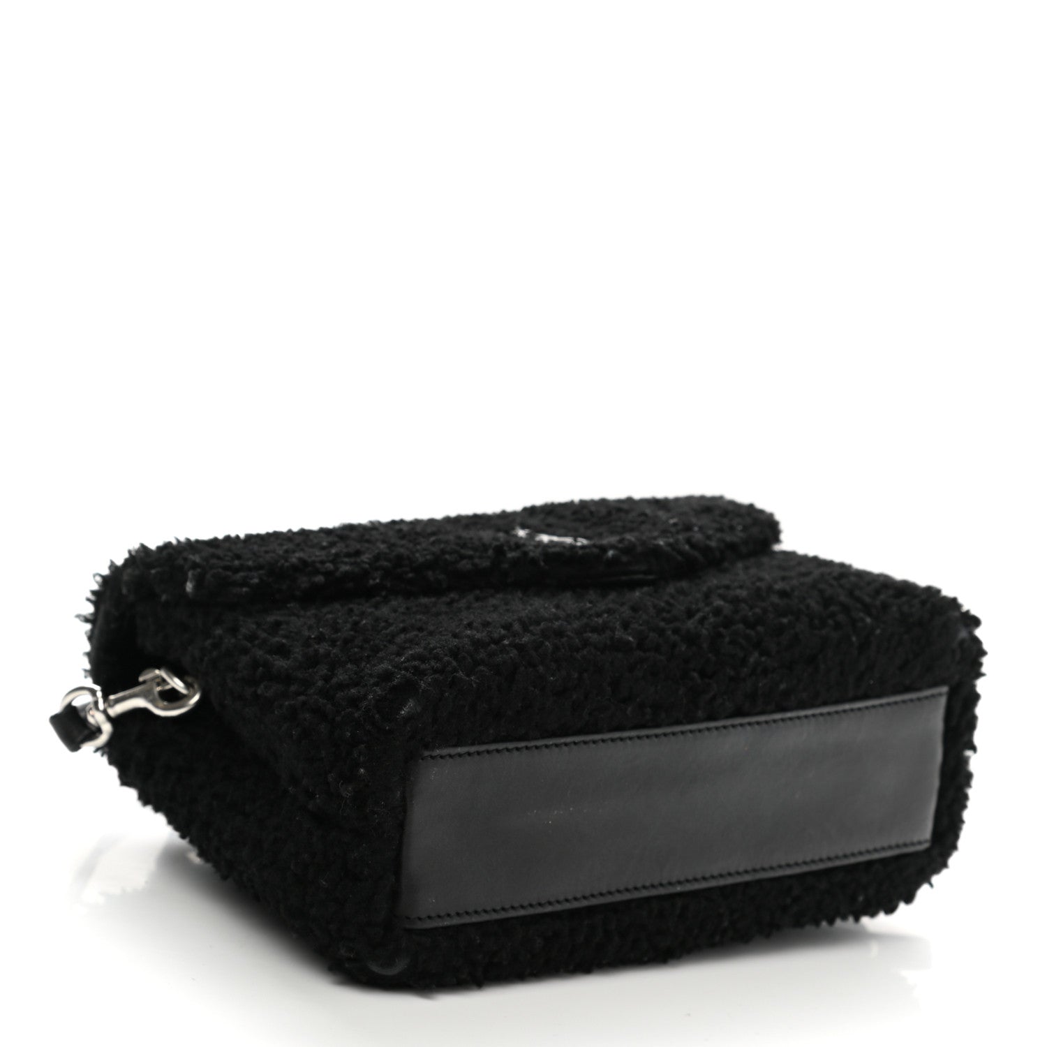 Saint Laurent Shearling Toy Loulou Shoulder Bag Black 4 of 11