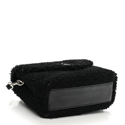 Saint Laurent Shearling Toy Loulou Shoulder Bag Black 4 of 11