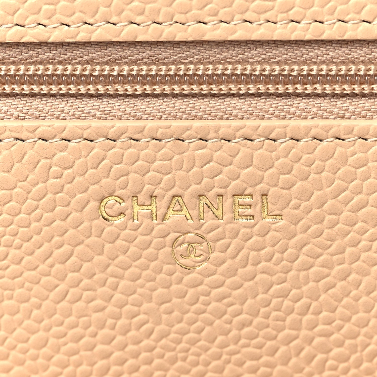 Chanel Caviar Quilted Wallet On Chain WOC Beige 5 of 10