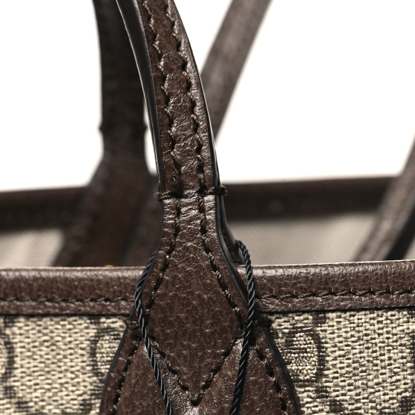 GG Supreme Monogram Textured Calfskin Medium Ophidia Shoulder Tote Bag Beige Ebony New Acero