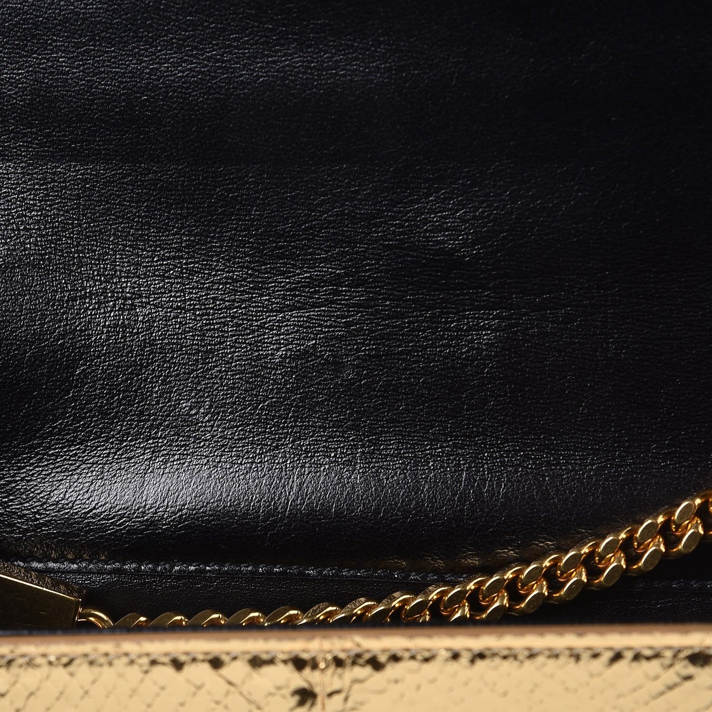 Metallic Snakeskin Medium Classic Monogram Kate Tassel Satchel Oro