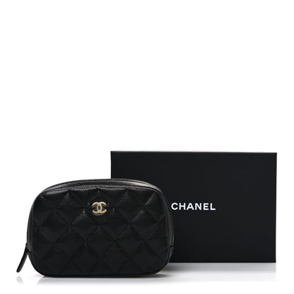 Chanel Caviar Quilted Small Curvy Pouch Cosmetic Case Black 8 of 8
