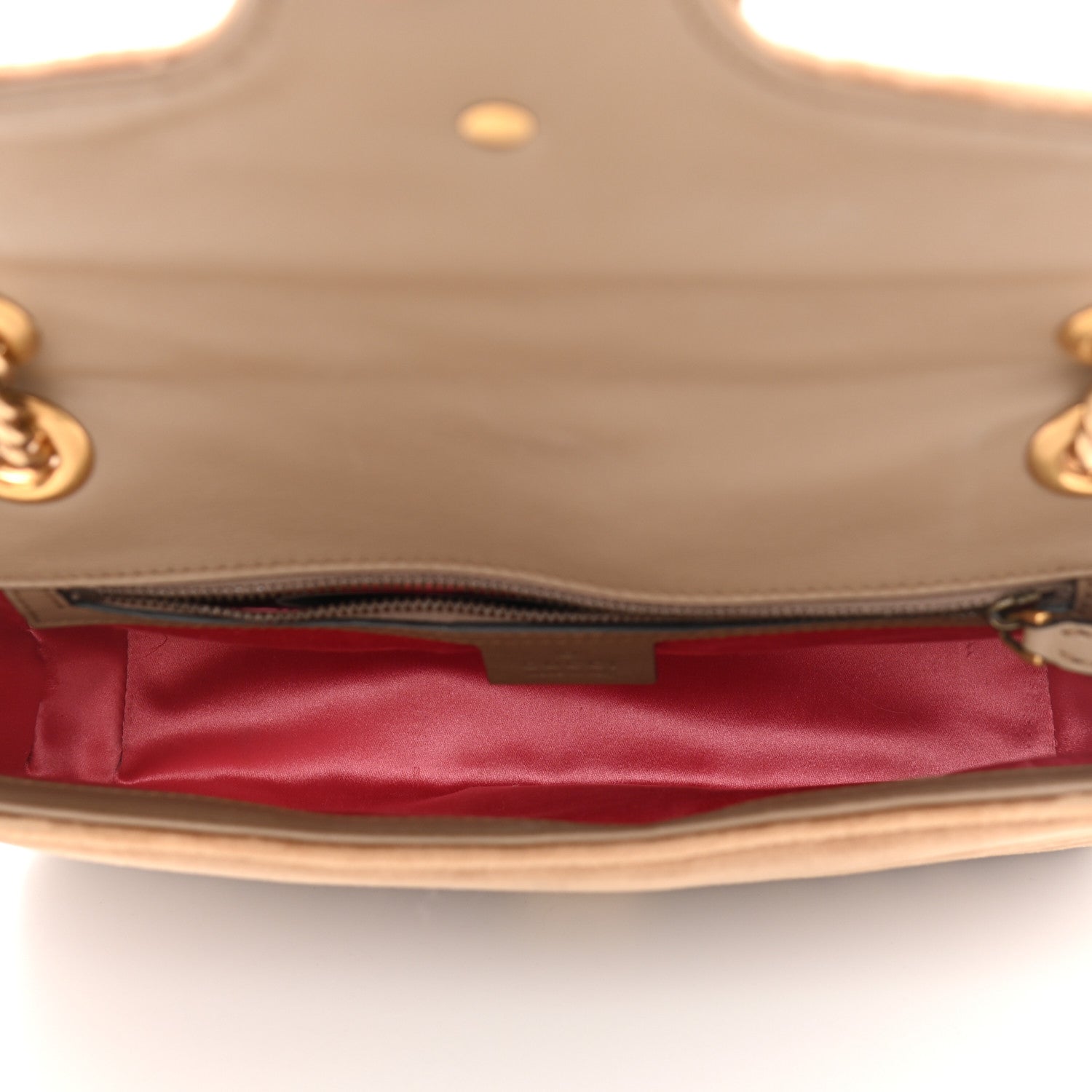 Gucci Velvet Matelasse Small GG Marmont Shoulder Bag Taupe 5 of 12