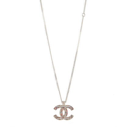 Chanel Crystal Pearl Resin CC Necklace Pink Gold 1 of 6