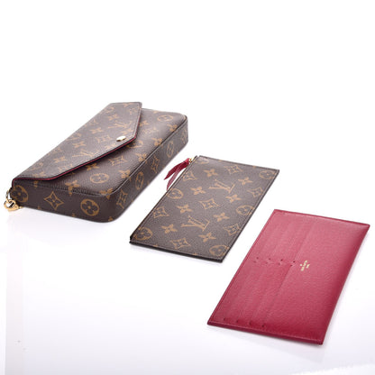 Louis Vuitton Monogram Pochette Felicie Chain Wallet Fuchsia 4 of 14