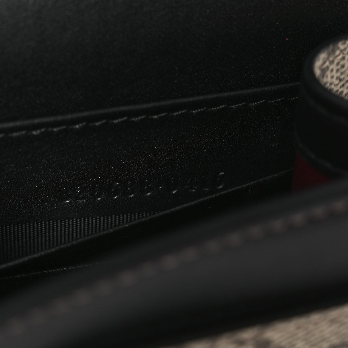 GG Emblem Monogram Wallet With Strap Beige Ebony Black
