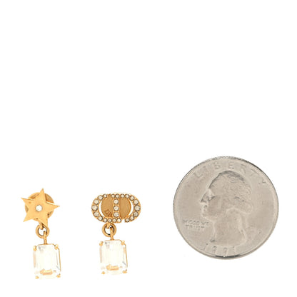 Christian Dior Crystal Star CD Earrings Gold 2 of 5