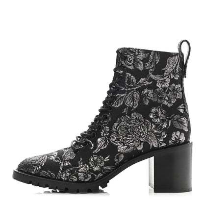 Jimmy Choo Brocade Cruz 65 Ankle Booties 40.5 Steel Black 1 of 10
