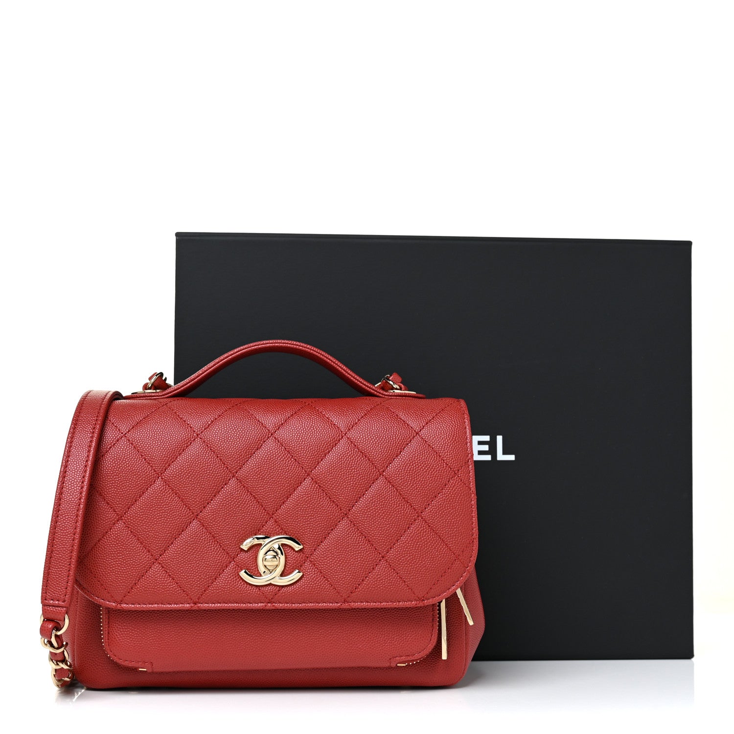 Chanel Caviar Quilted Medium Business Affinity Flap Red 12 of 12