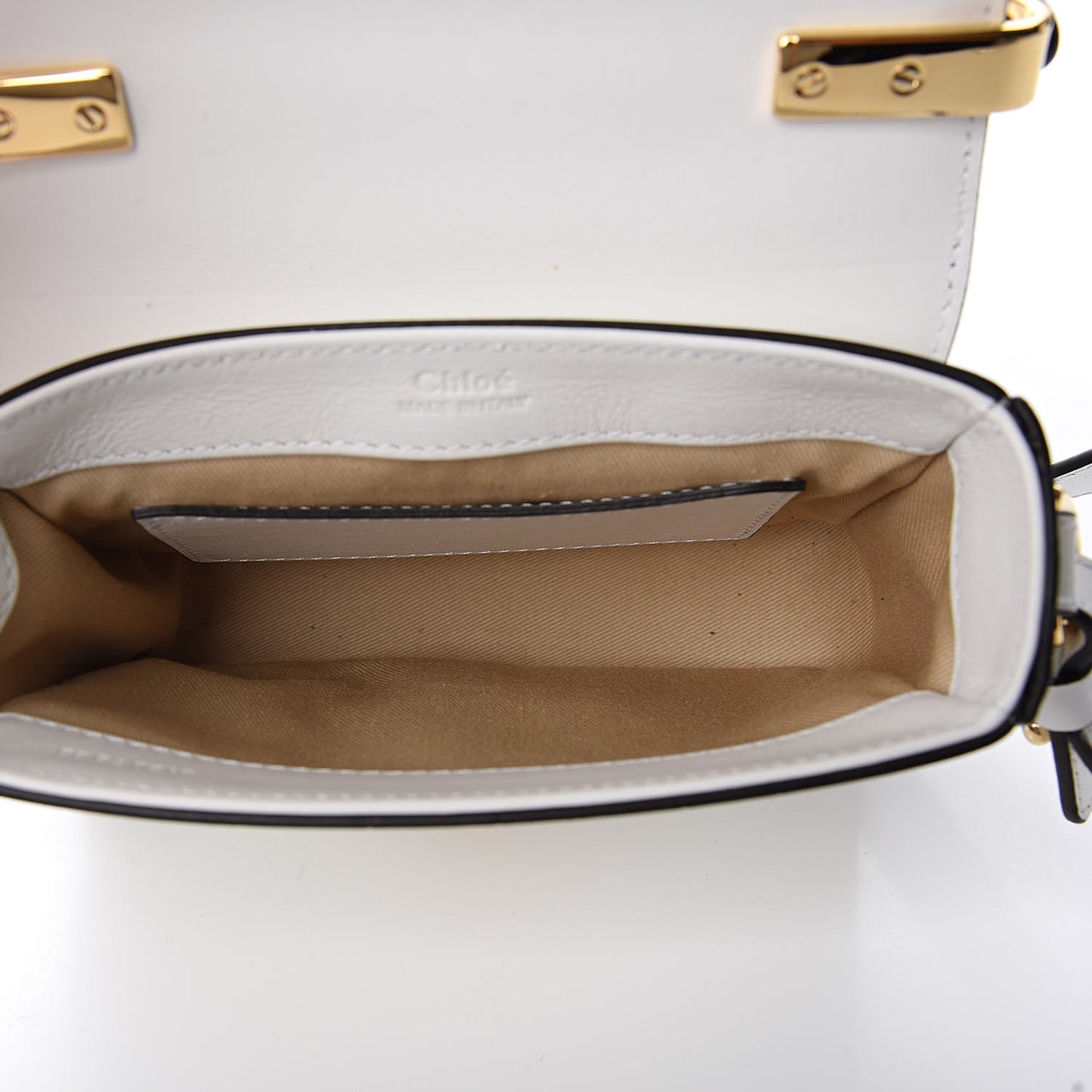 Calfskin Crocodile Embossed Mini C Double Carry Brilliant White