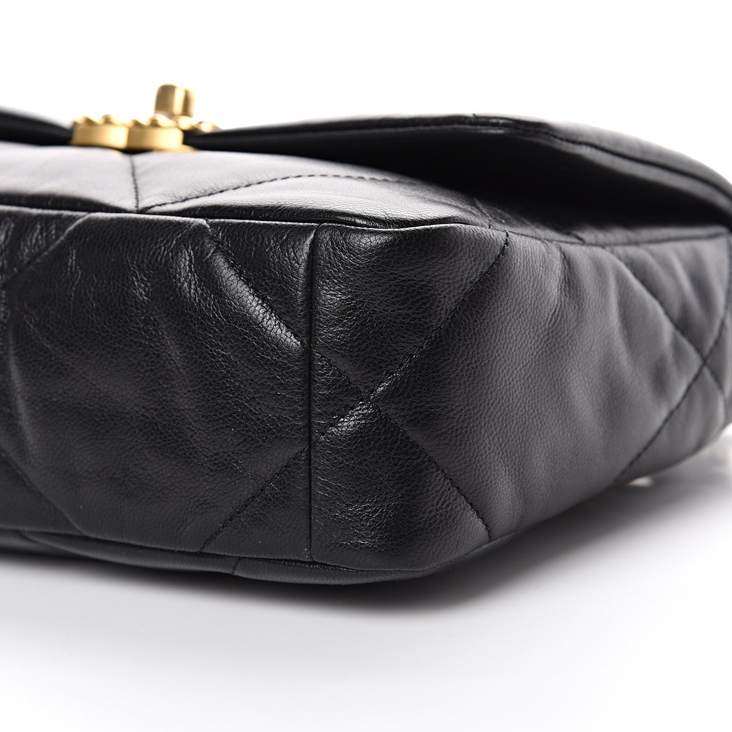 Chanel Goatskin Quilted Medium 19 Flap Black 9 of 10