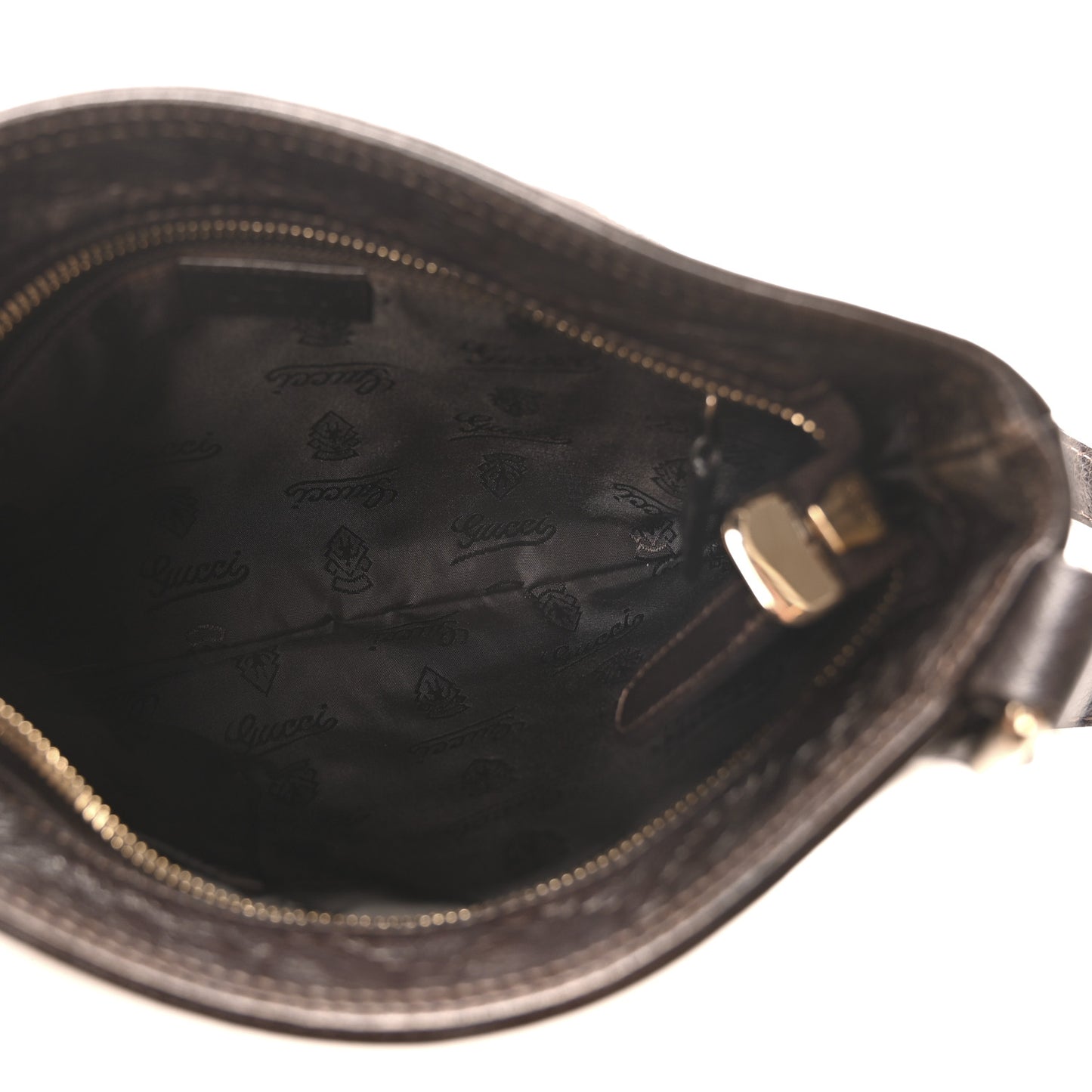 Guccissima Small Flat Messenger Bag Dark Brown