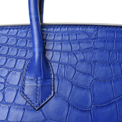 Hermes Matte Alligator Birkin 30 Bleu Electrique 10 of 34