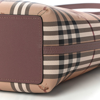 Burberry Grainy Calfskin Haymarket Check Medium Reversible Tote Dusty Pink 15 of 16