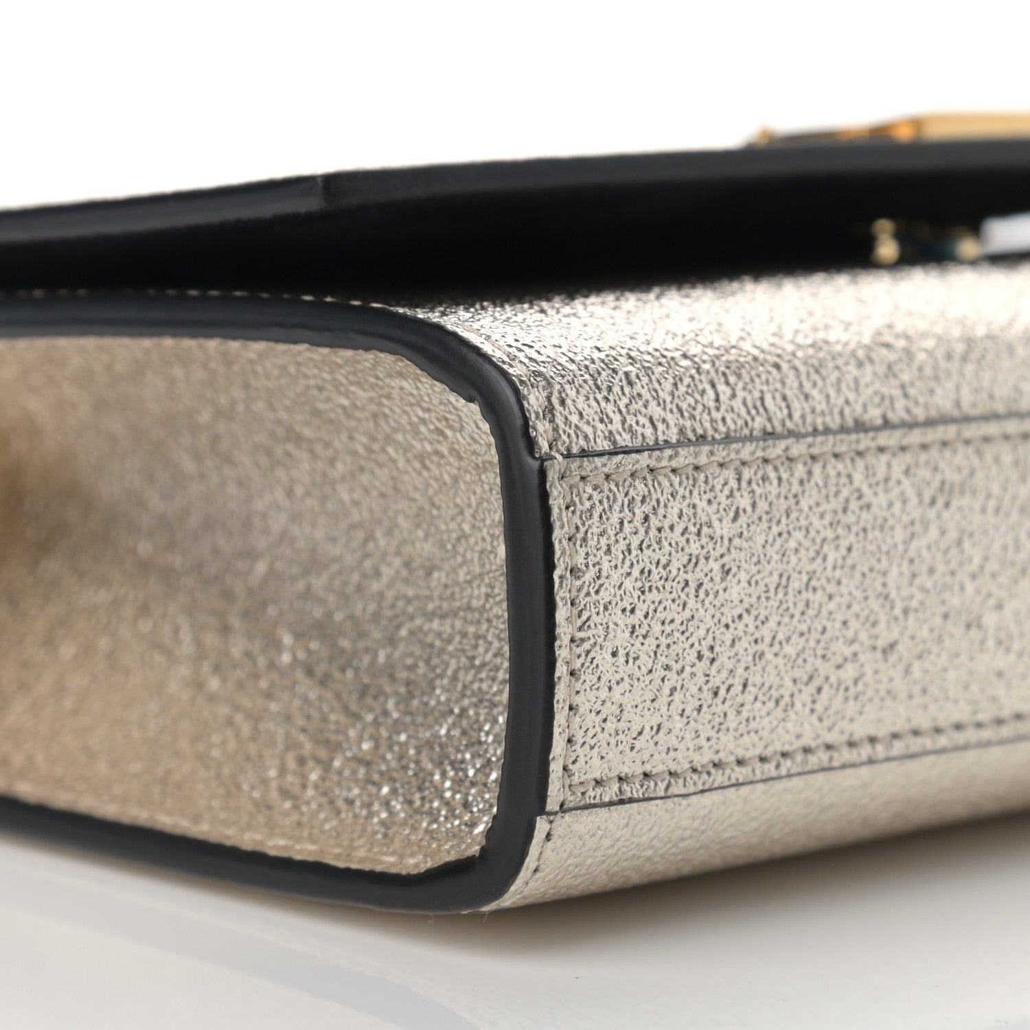 Saint Laurent Metallic Calfskin Small Classic Monogram Kate Satchel Gold 7 of 10