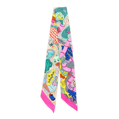 Hermes Silk Splash Park Twilly Vert Jaune Multicolor 2 of 4