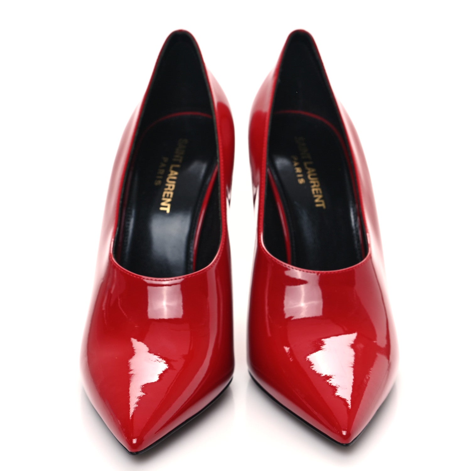 Saint Laurent Patent Calfskin Teddy High Vamp 105 Pumps 39 Rouge Eros 2 of 10