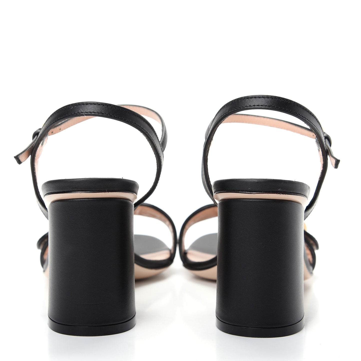 Lifford Calfskin GG Marmont Ankle Wrap 75mm Sandals 36.5 Black