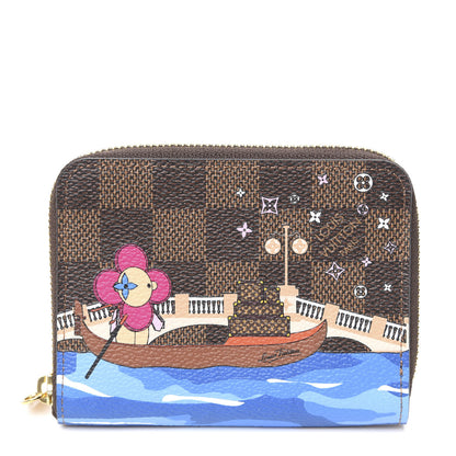 Louis Vuitton Damier Ebene 2019 Christmas Animation Zippy Coin Purse Blue 1 of 6