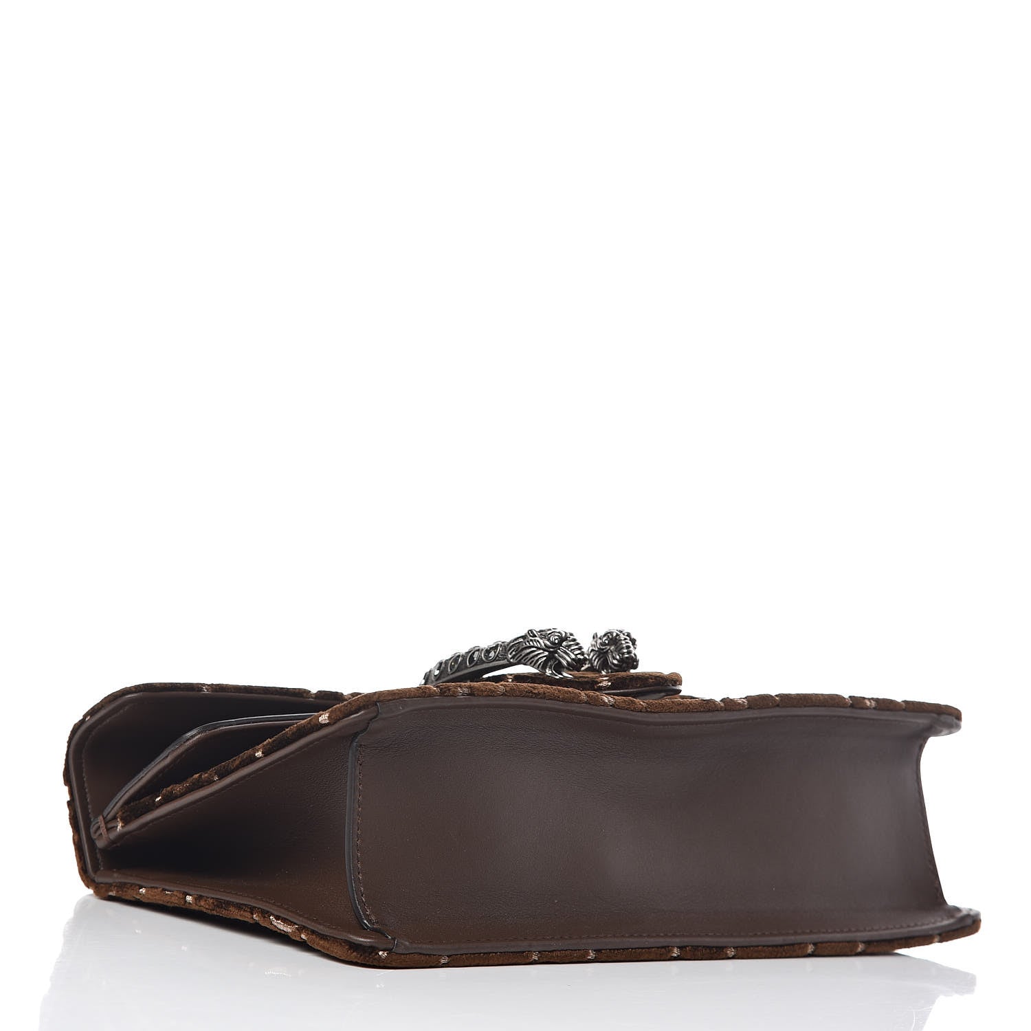 Gucci Velvet Moon Calfskin Crystal GG Monogram Small Dionysus Shoulder Bag Brown Vintage Cocoa Black Diamond 4 of 12