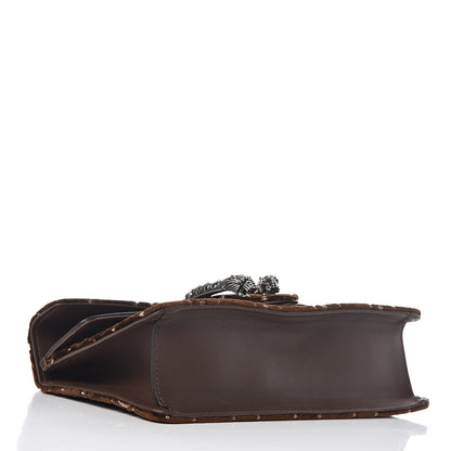 Gucci Velvet Moon Calfskin Crystal GG Monogram Small Dionysus Shoulder Bag Brown Vintage Cocoa Black Diamond 4 of 12