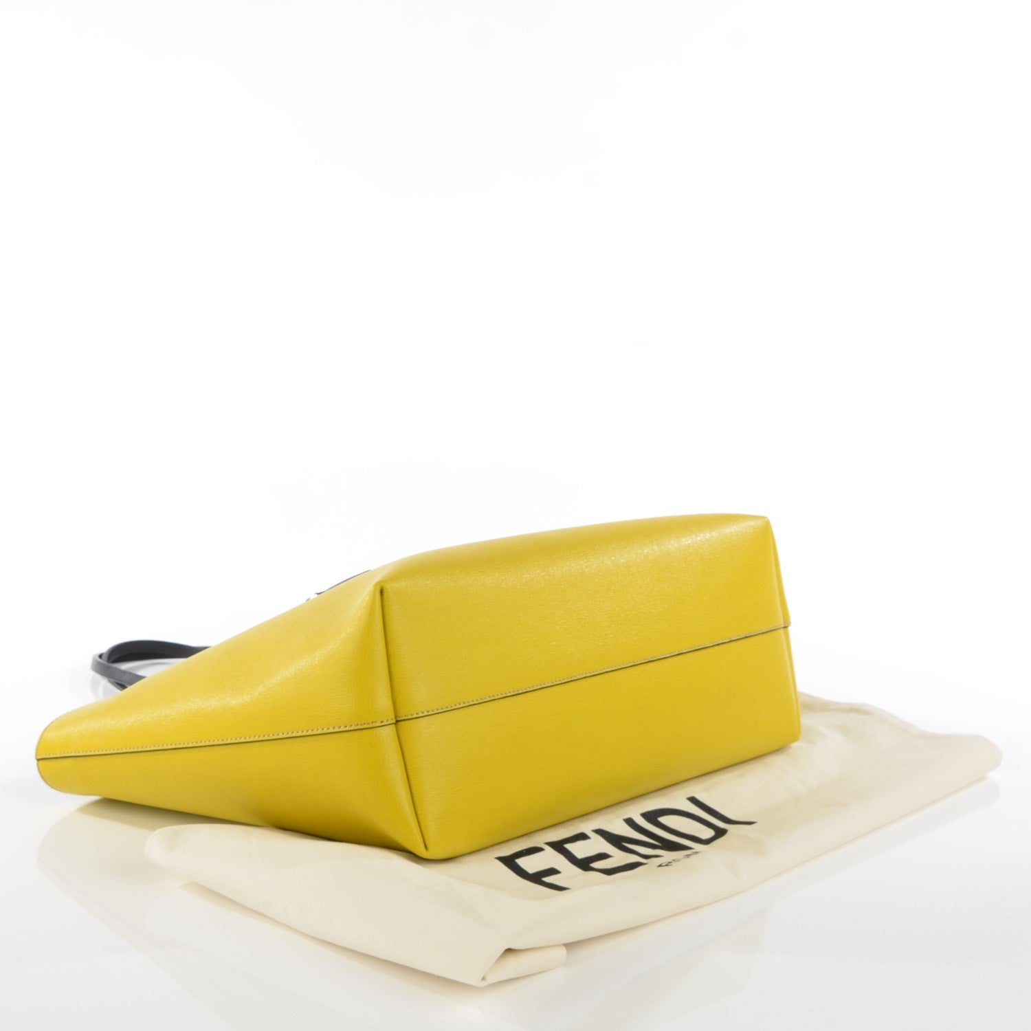 Fendi Vitello Elite Cuoio Monster Buggies Medium Roll Tote Cedro Black 4 of 8