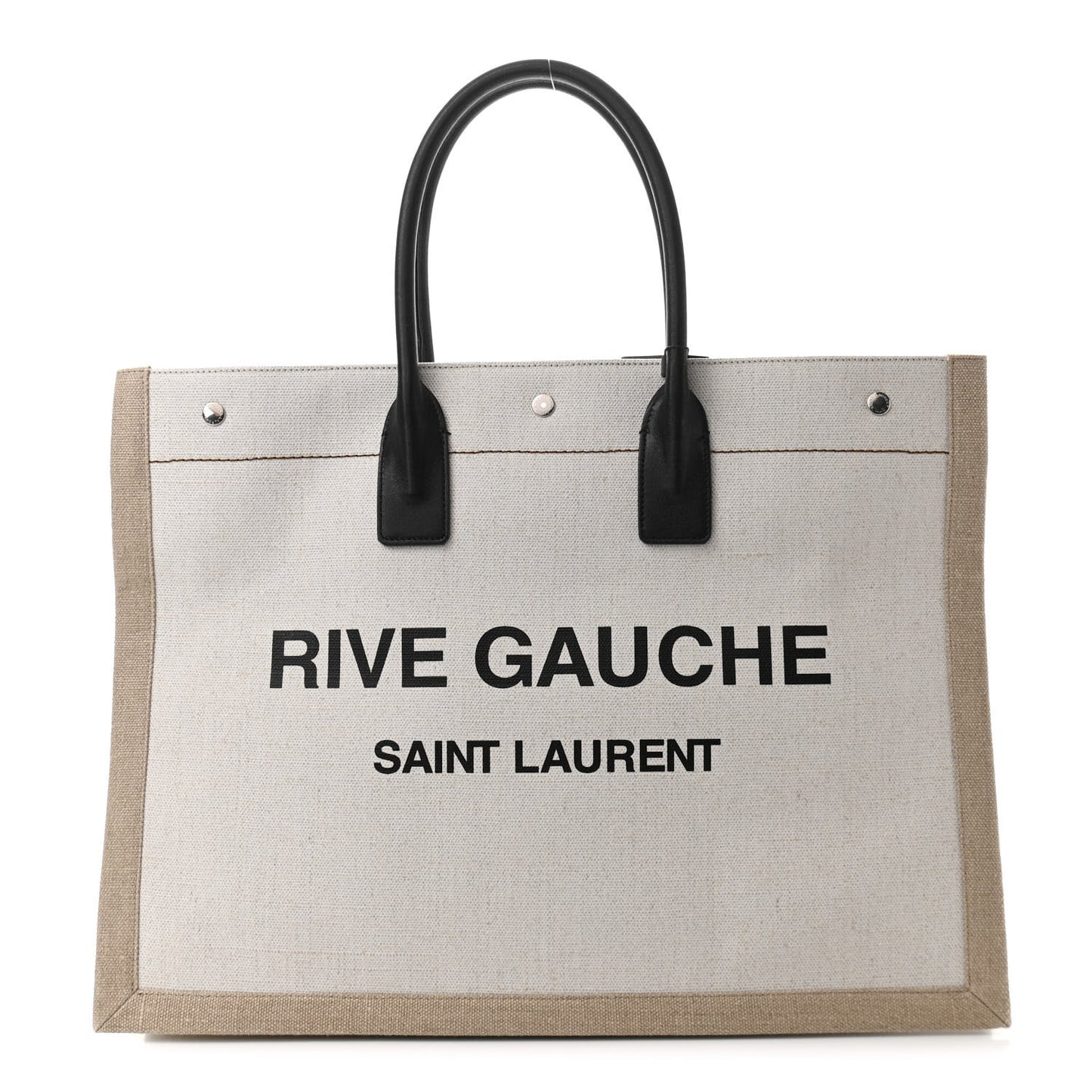 Linen Calfskin Rive Gauche Tote Optic White
