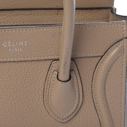 Celine Drummed Calfskin Nano Luggage Dune 11 of 15