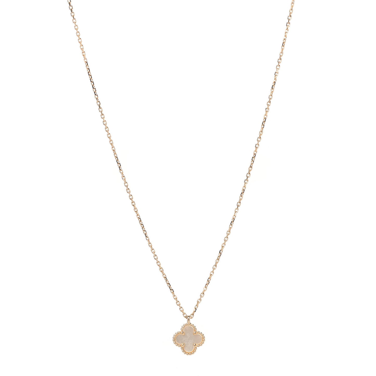 18K Yellow Gold Mother of Pearl Sweet Alhambra Pendant Necklace