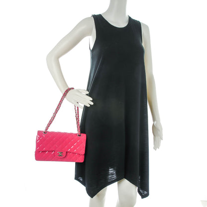 Chanel Patent Quilted Medium Double Flap Fuchsia 2 of 10