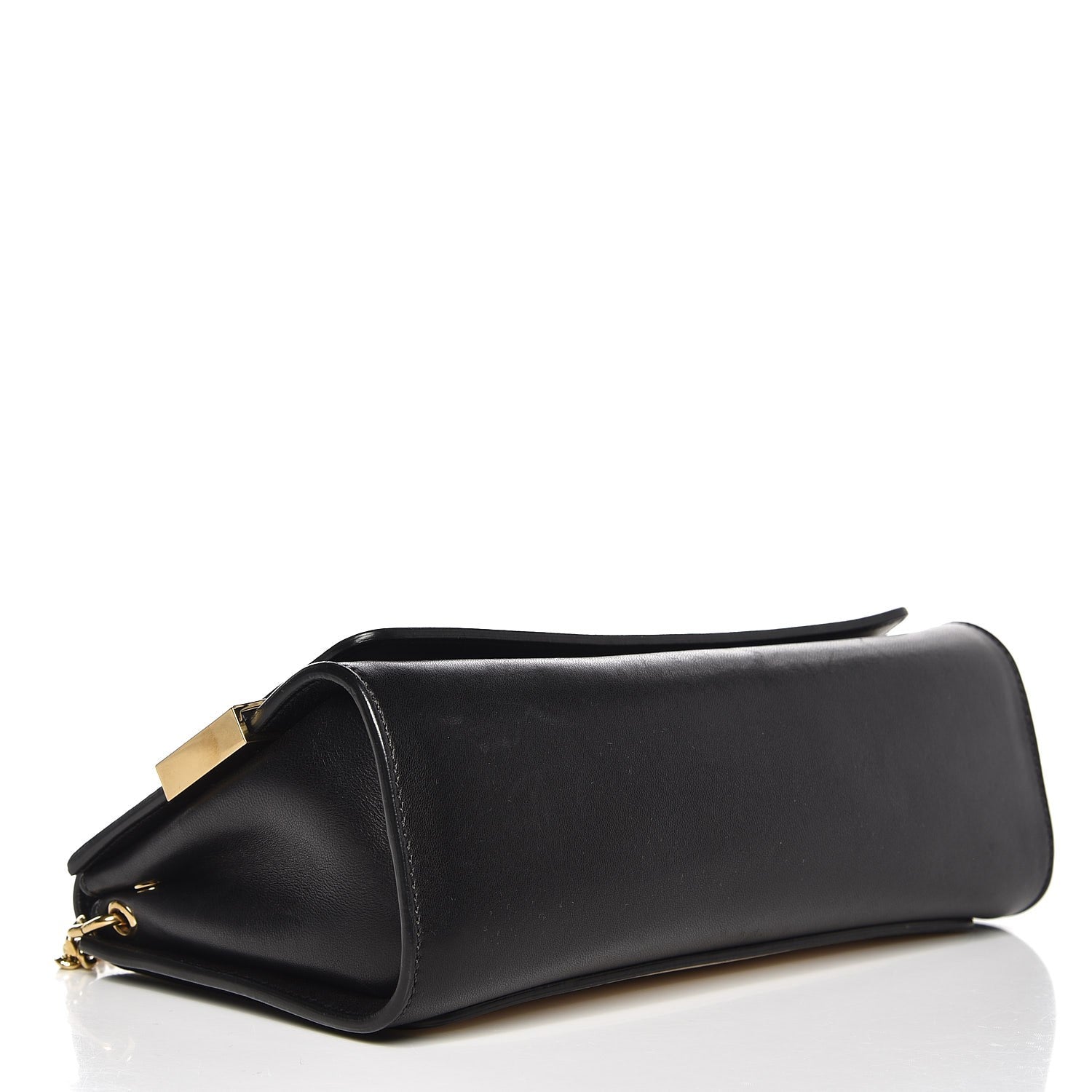 Chloe Lambskin Snakeskin Medium Elle Chain Clutch Cream Black 4 of 10
