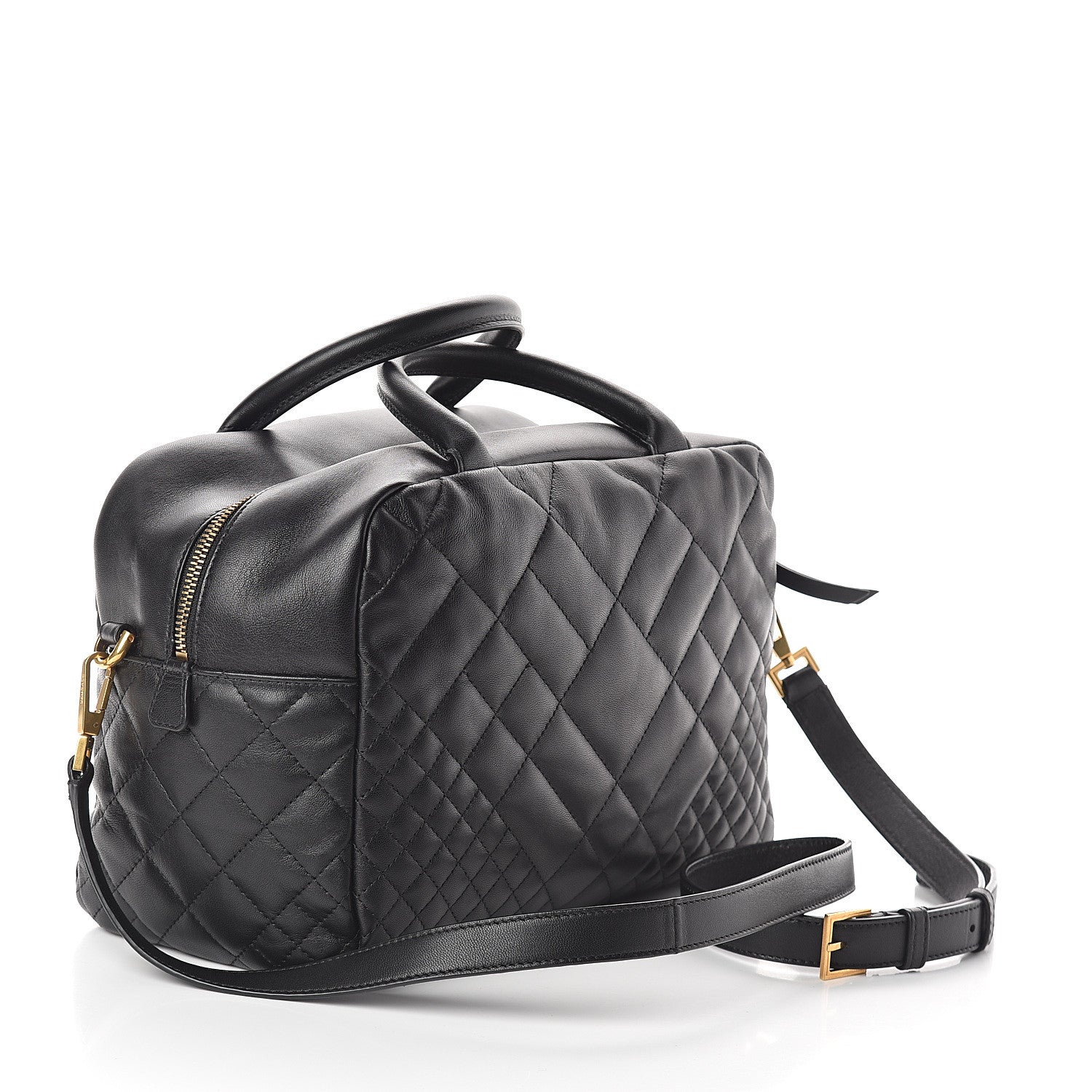 Versace Nappa Quilted Barocco Print Icon Bowler Black 2 of 8