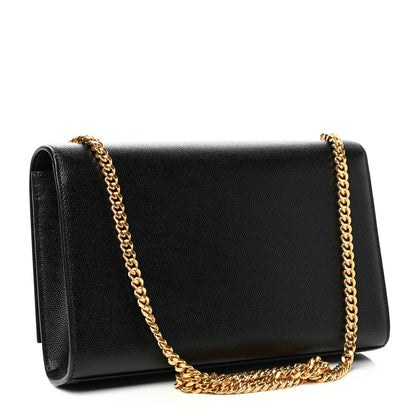 Saint Laurent Grain De Poudre Medium Classic Monogram Kate Satchel Black 3 of 11