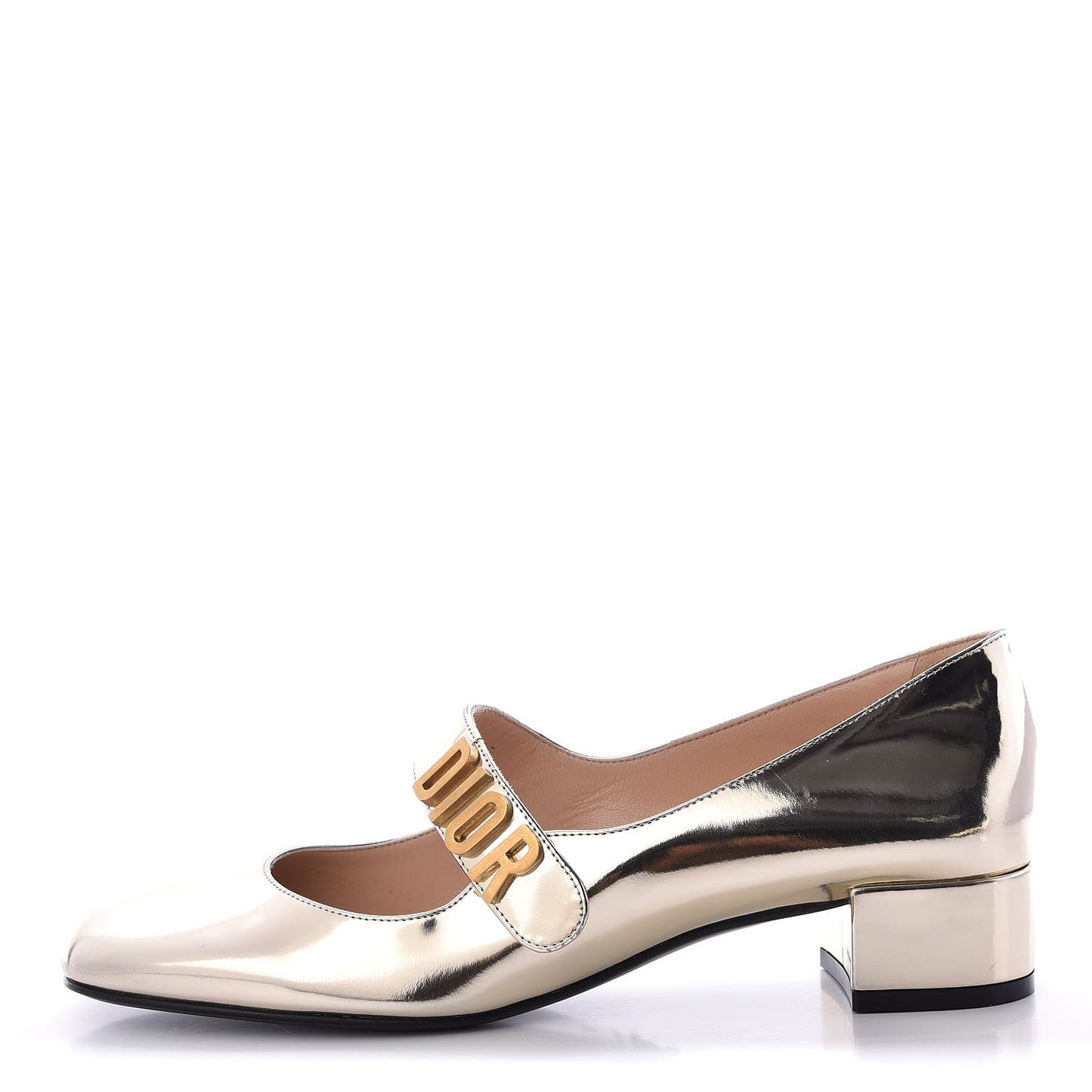 Mirror Finish Calfskin Baby-D Ballet Pumps 38 Stardust Gold