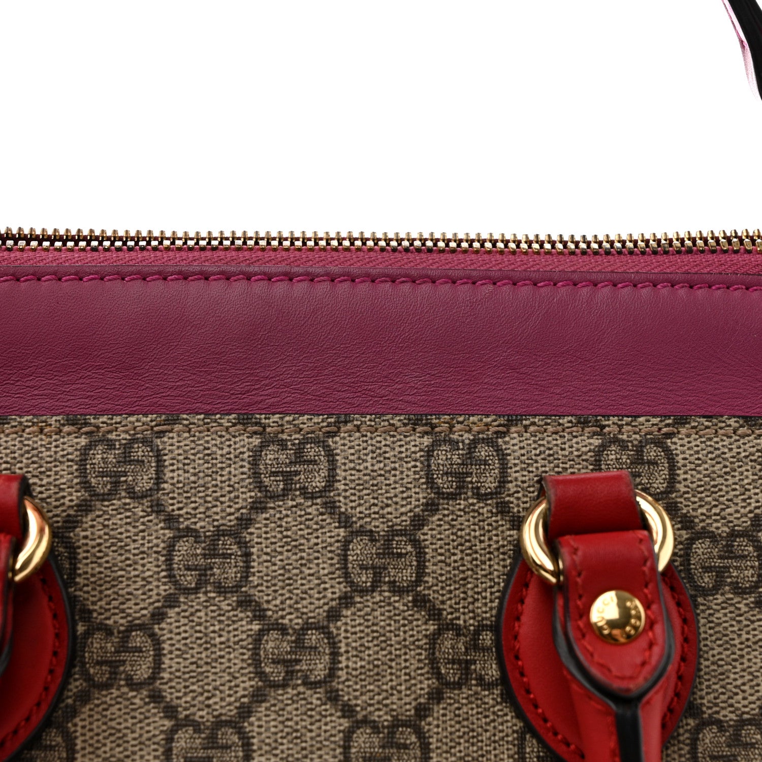 Gucci GG Supreme Monogram Mini Zip Top Tote Beige Dry Rose 17 of 18