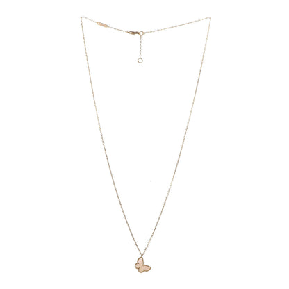 Van Cleef & Arpels 18K Yellow Gold Mother of Pearl Sweet Alhambra Butterfly Pendant Necklace 4 of 8