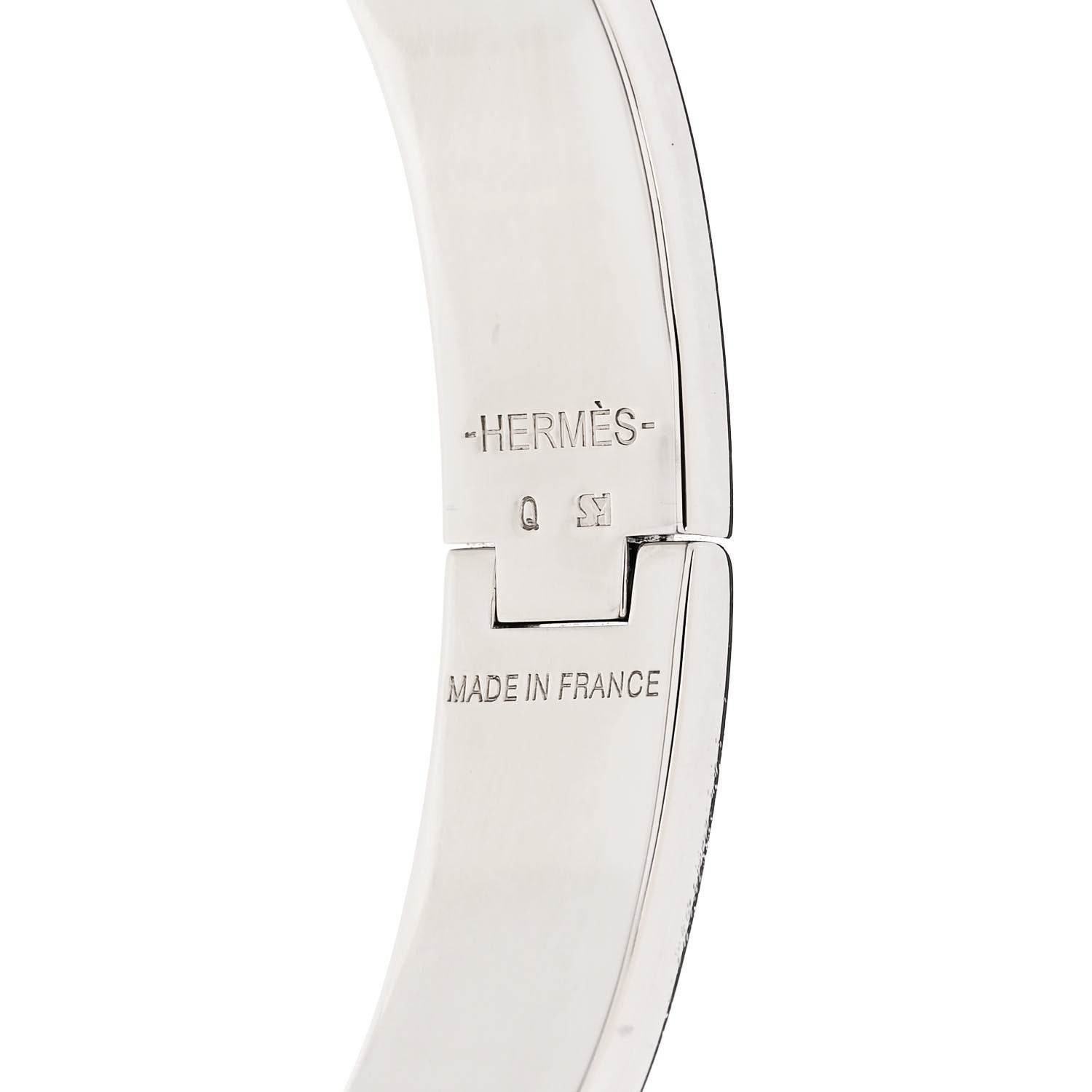 Hermes Enamel Narrow Clic Clac H Bracelet PM White 4 of 5