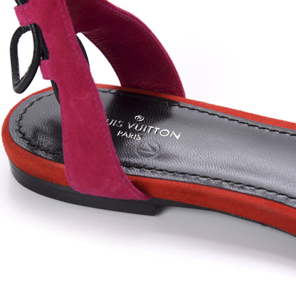 Louis Vuitton Suede Rita Flat Sandals 35.5 Rose Clair 8 of 11