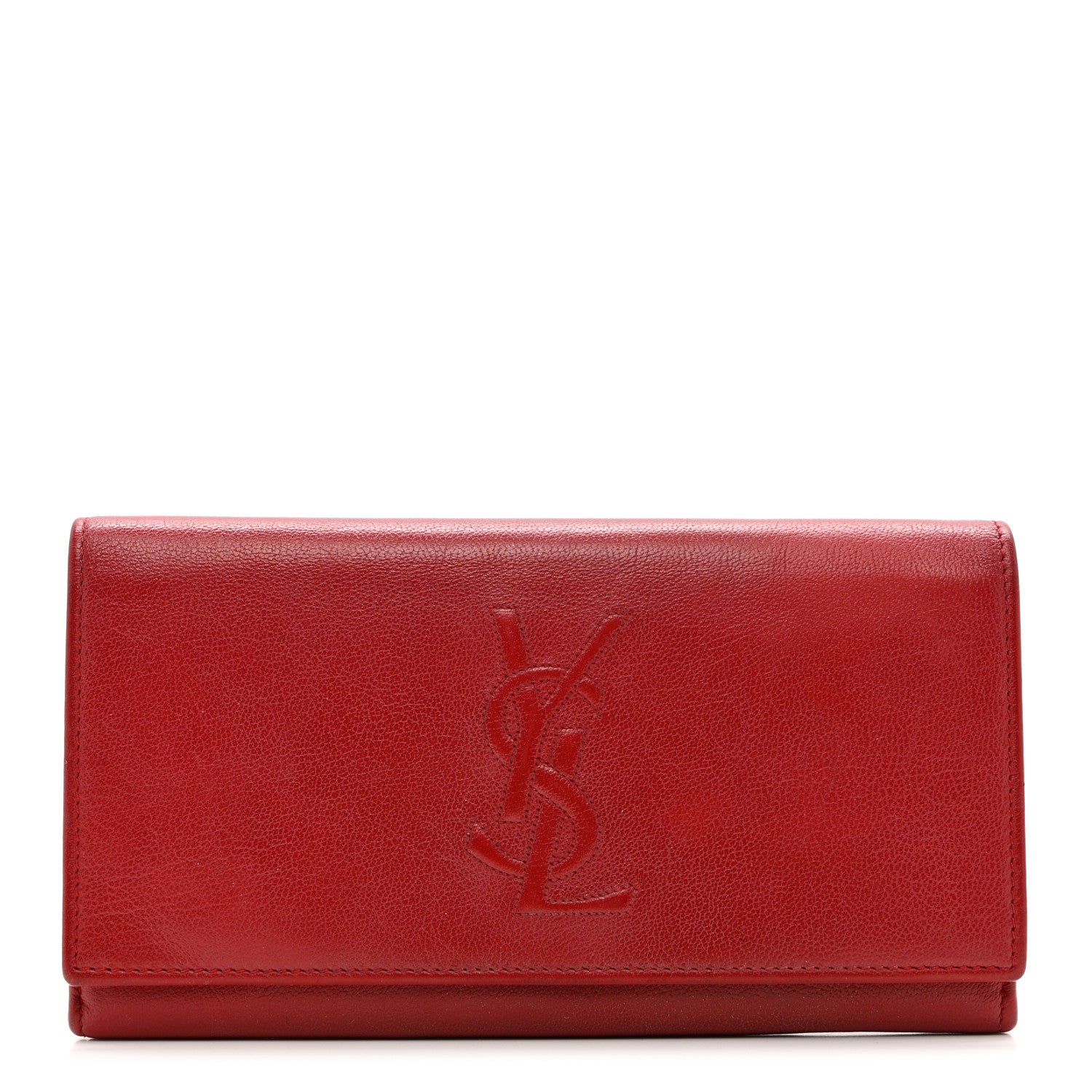 Saint Laurent Goatskin Belle De Jour Flap Wallet Rouge Orient 1 of 8