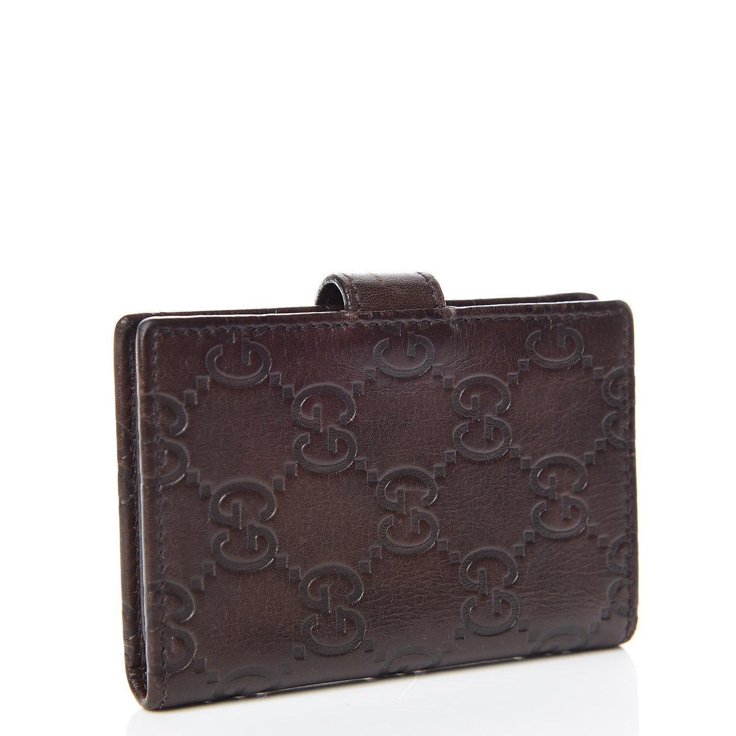 Guccissima Marguax Calfskin Avel Card Holder Wallet Chocolate
