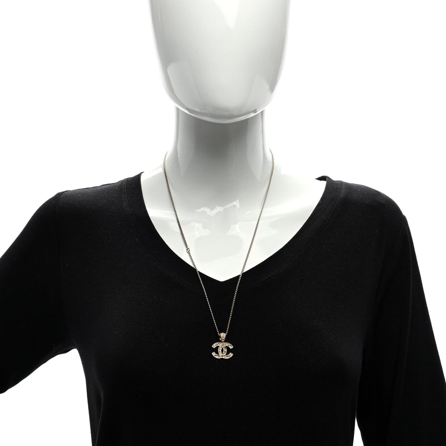 Tweed Effect CC Necklace Gold