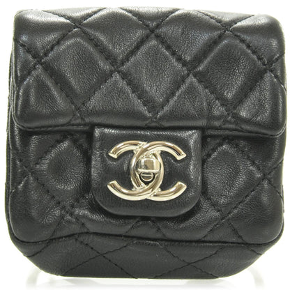 Chanel Lambskin Quilted Mini Tibet Bag Charm Keychain Black 1 of 8